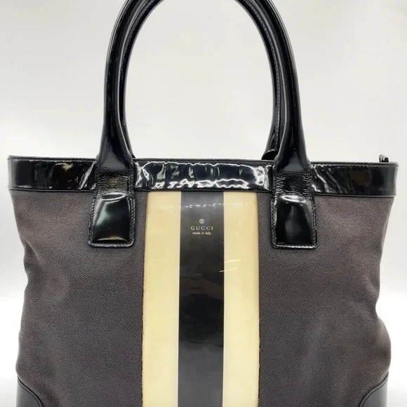 Gucci Black and Cream Structured Tote Bag - Picture 4 of 16